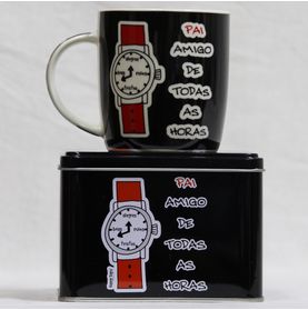 Caneca de Porcelana - Relógio Pai Amigo de Todas As Horas [lata]