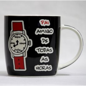 Caneca de Porcelana - Relógio Pai Amigo de Todas As Horas [lata]