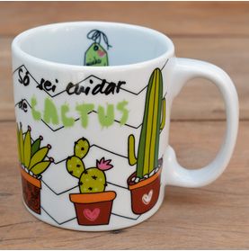 Caneca Só Sei Cuidar de Cactus