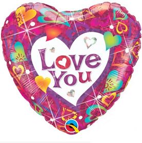 Balão Coração Solto Love You Corações Vibrantes 18