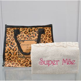 Toalha Rosto Barra Onça Pink Super Mãe