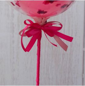 Mini Balão Bubble Rosa C/ Glitter - 9' Pol