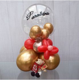 Balão Bubble de Chão Decorado 36' Pol (adesivo Parabens) Plus+