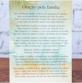 Cartão Postal Oração Pela Familia