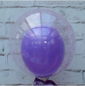 Mini Balão Bubble Roxo C/ Glitter - 9' Pol (simples)