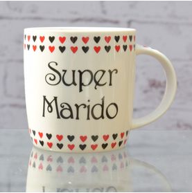 Caneca Porcelana Super Marido (jogo do Amor) + Lata