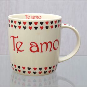 Caneca Porcelana Te Amo (jogo do Amor) + Lata