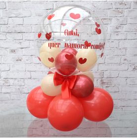 Balão Bubble de Chão Romântico (tons de Vermelho)