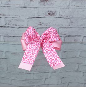 Laço Duplo Rosa Estampado M