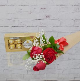 Cone de Rosas para Quem Quero Bem C/bombom