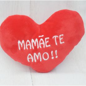 Almofada Velboa Coração Mamâe Te Amo Extra P