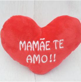 Almofada Velboa Coração Mamâe Te Amo Extra P