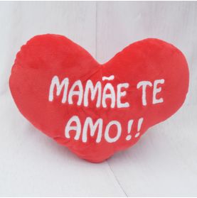 Almofada Coração Velboa Mini Mamãe Te Amo