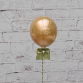Mini Balão Bubble Dourado - 9' Pol (simples)
