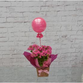 Flores com Mini Buble Pink Para Oferecer com Amor