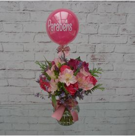 Suspiro de Amor Apaixonado C/mini Balão Bubble Parabéns