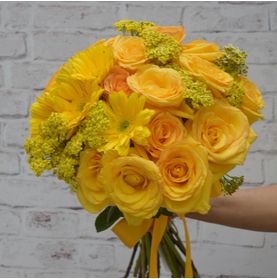 Buquê Maravilha Amarela com Rosas e Gérberas