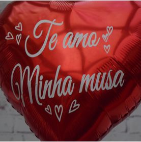 Balão Coração G com Mensagem Vinil