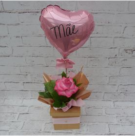 Caixa com Colombiana Pink e Balão Mãe para Presentear Minha Mãe
