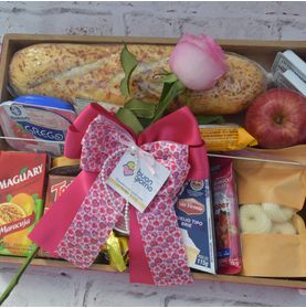 Cesta de Café da Manhã de Presente Pra Você C/rosa