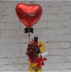 Kit Petiscos Gracioso com Cerveja e Balão Coração