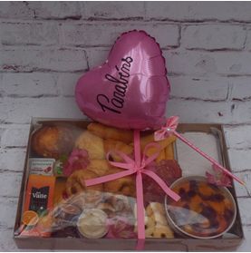 Graze Box com Pães Frios e Suco com Balão Bom Gosto Pra Você