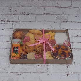 Graze Box com Pães Frios e Suco com Flores Bom Gosto Pra Você