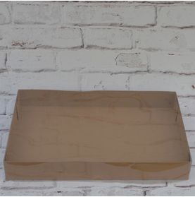Caixa Papel C/tampa Transp Retangular  37x24x6cm