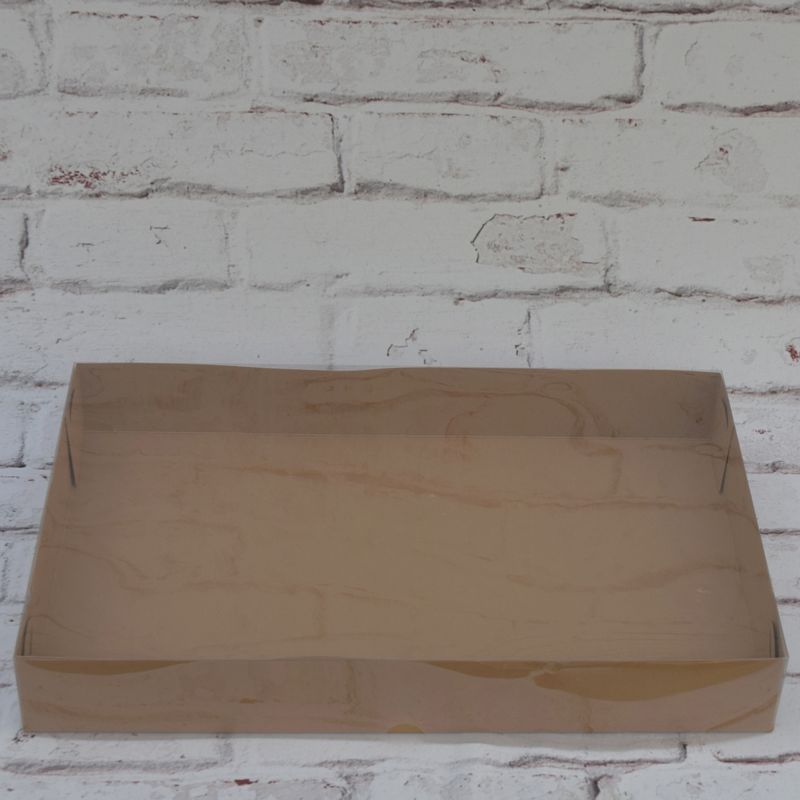 Caixa-Papel Retangular- N9 Kraft -Com- Tampa- Transparente - YINPACK- 37x24x5-1